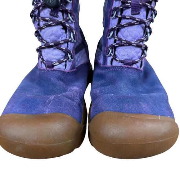 Keen Wapato Waterproof Leather Girls Kids Purple Fur Trim Wnter Boots Tall sz 2 - Picture 7 of 16